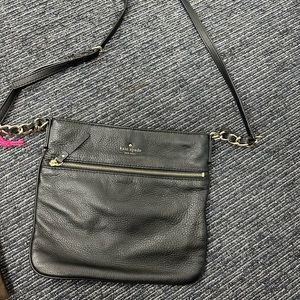 Kate Spade cross body black pebbled leather purse